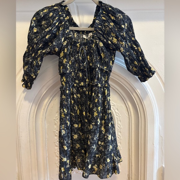 Doen Floral Puff Sleeve Dress XS EUC - Picture 1 of 3